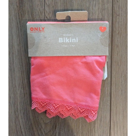 O.N.L.Y Old Navy Loves You Women's Lace Trim Bikini 1 Pair Size S Pink - Picture 1 of 3